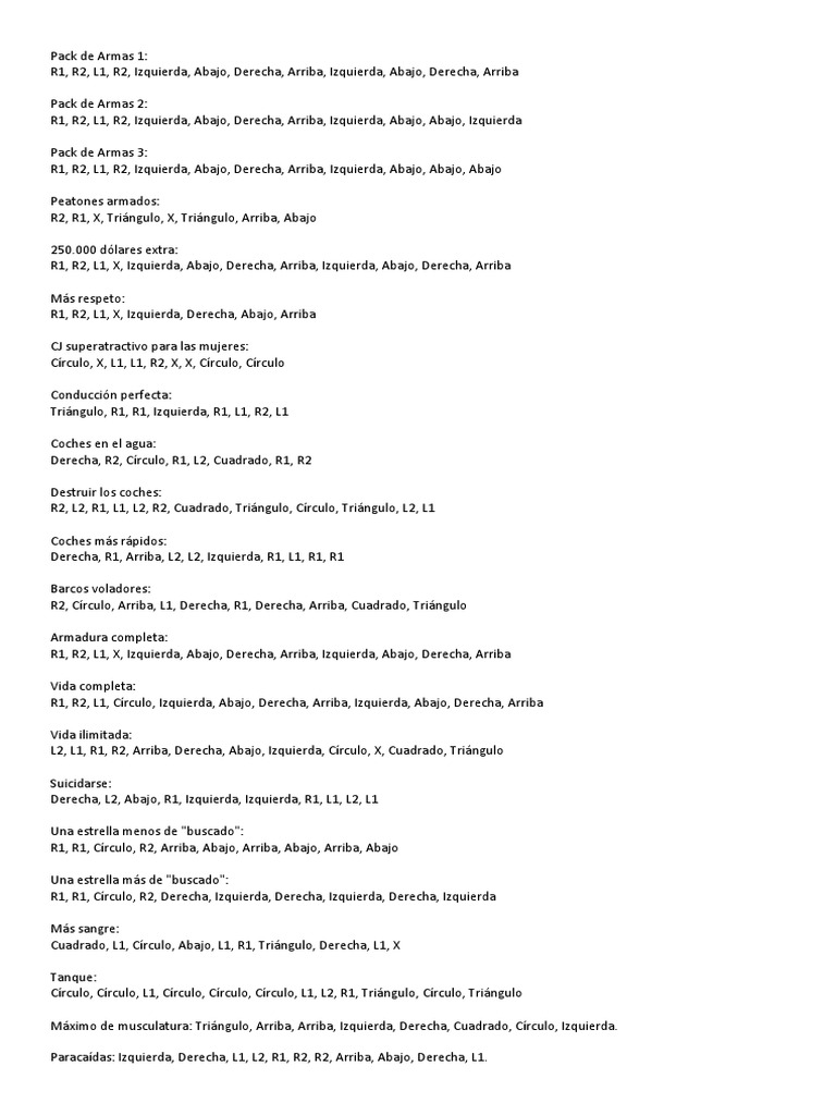 Claves San Andreas PS2 PDF Ocio Deportes