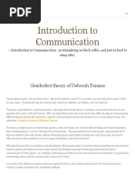 Introduction To Communication - Genderlect Theory of Deborah Tannen