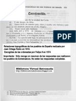 TORREJONCILLO en las Relaciones Topográficas de los Pueblos de España,  hechas por orden de Felipe II en 1574 