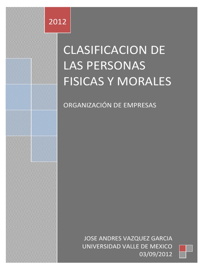 Clasificacion de Personas Físicas y Morales | Descargar gratis PDF ...
