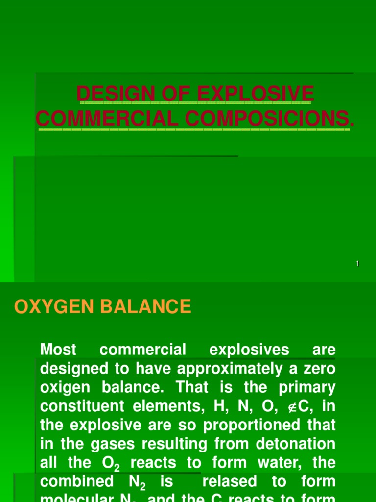 Oxygen Balance in Commercial Explosives | PDF | Explosive Material | Gases