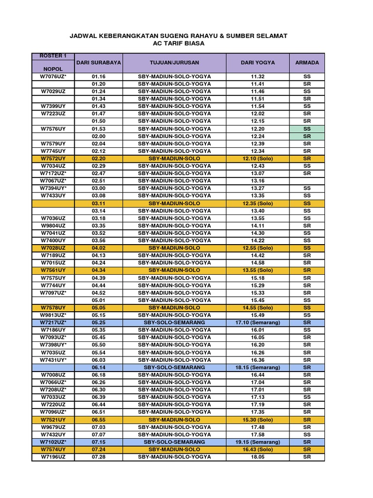 Jadwal Sr