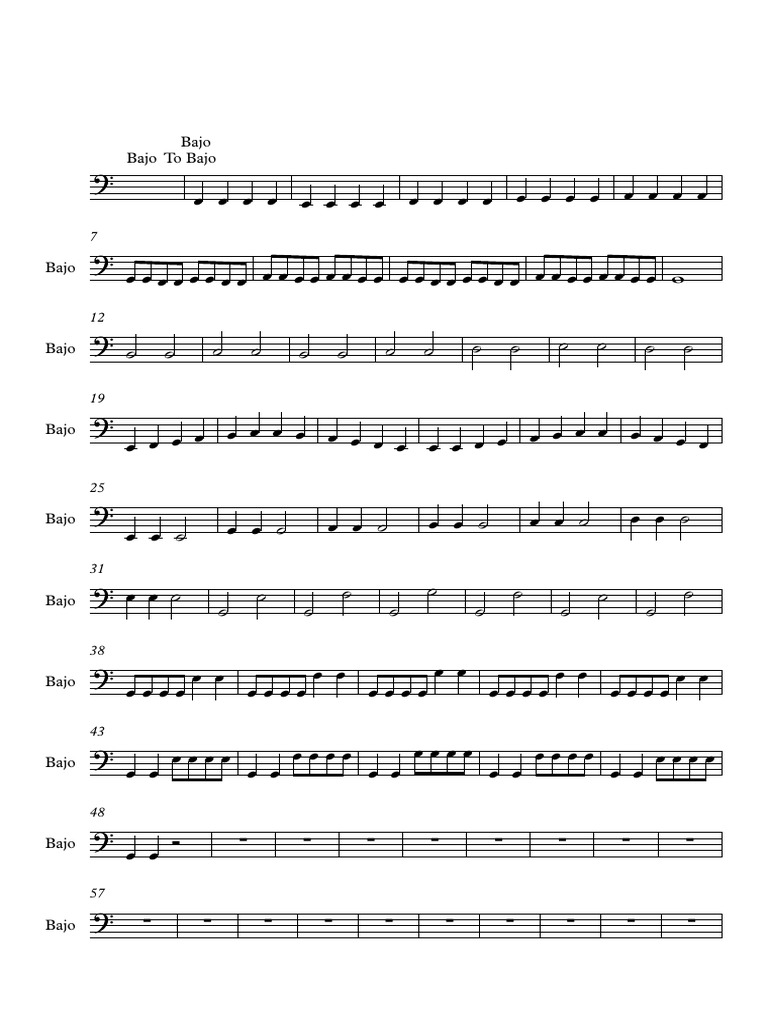 Estudio para Bajo Electrico - Partitura Completa PDF | PDF