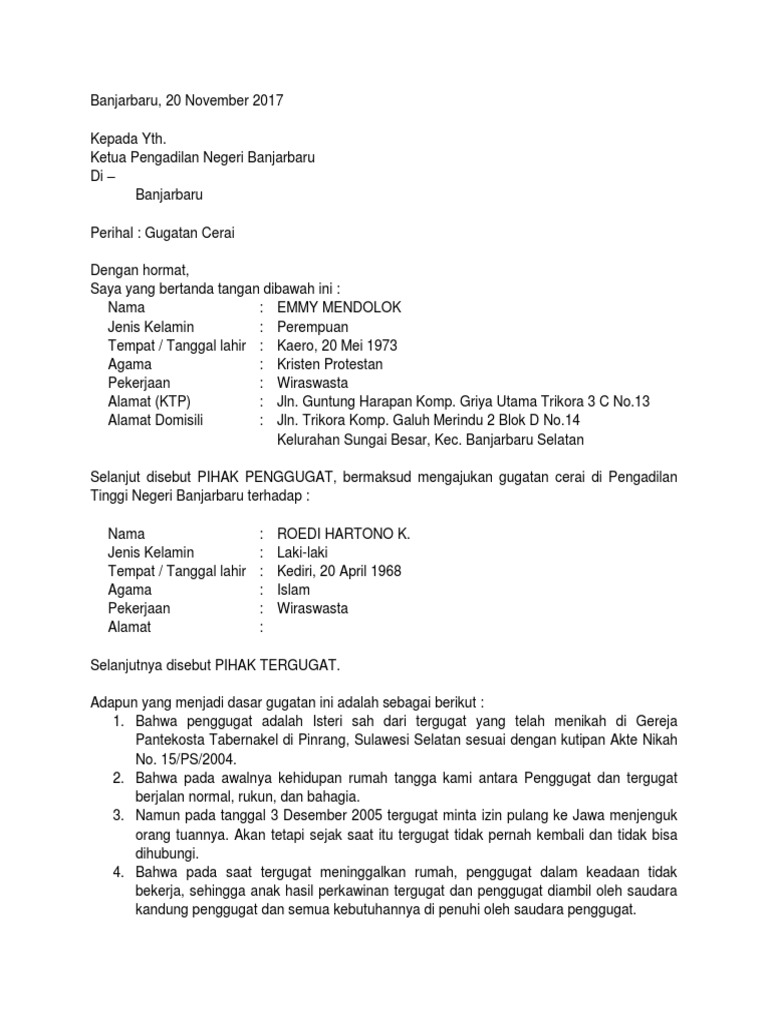 Surat Cerai | PDF | Hukum