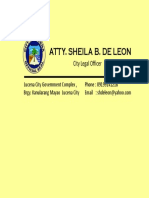 Atty. Sheila B. de Leon: City Legal Officer