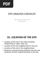 Site Analysis Checklist With Samples