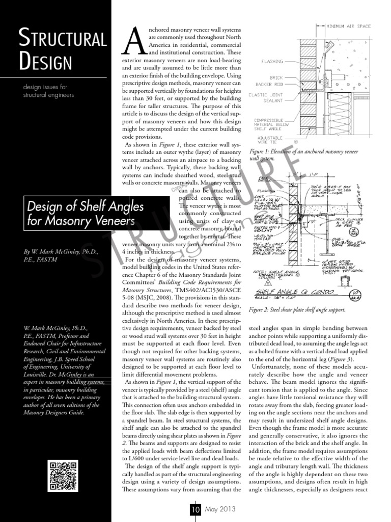Design of Shelf Angle PDF Beam (Structure) Masonry