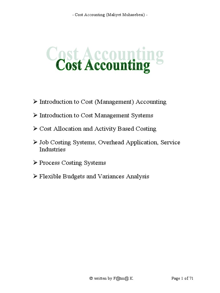 Cost Accounting | PDF | Cost Of Goods Sold | Inventory