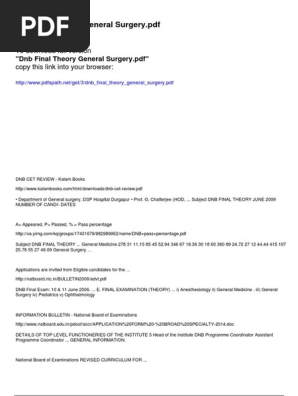 Dnb Final Theory General Surgery