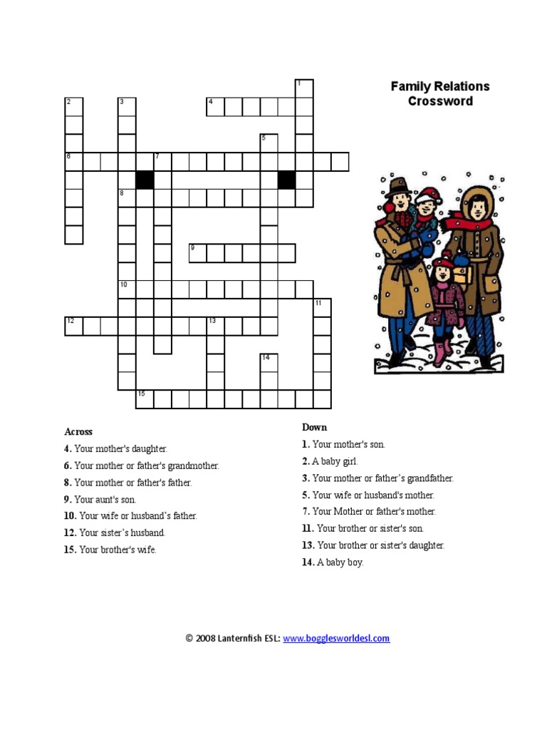 Family Relations Crossword PDF