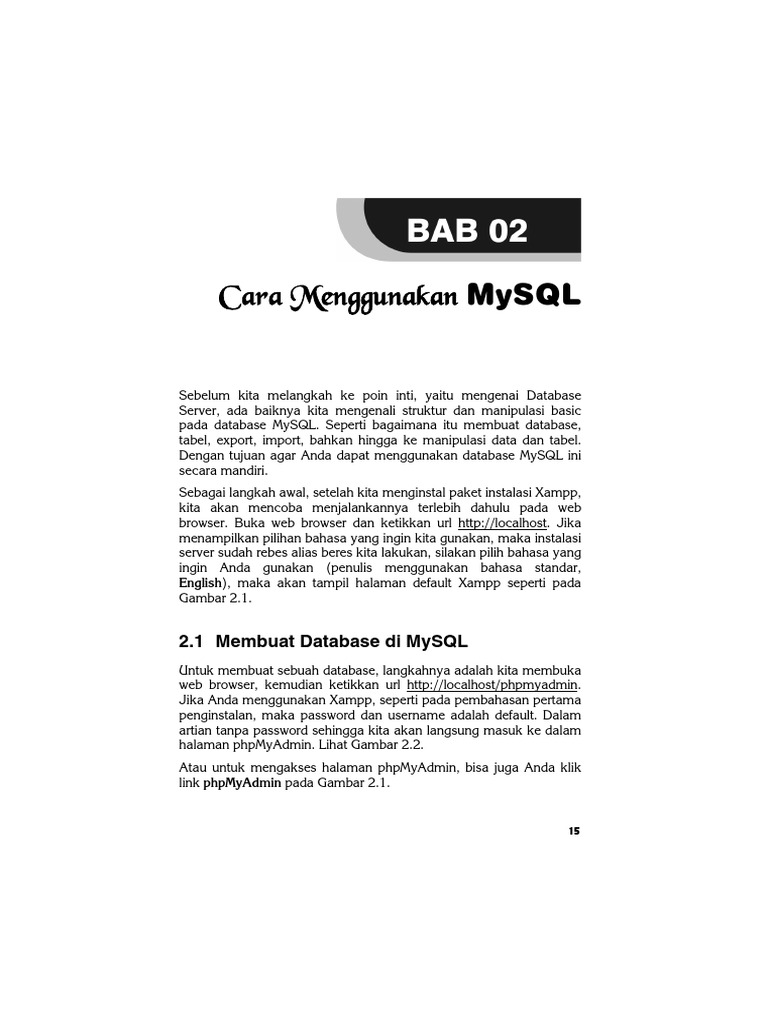 Panduan Praktis Menguasai Database Server MySQL | PDF | Metode & Bahan ...