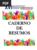 CADERNO DE RESUMOS DA XVI SEMANA DE PÓS-GRADUAÇÃO EM CIÊNCIAS SOCIAIS DA UNESP 