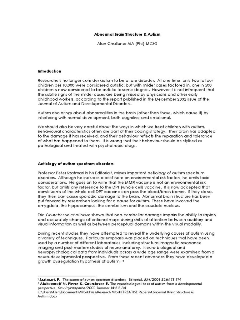 Abnormal Brain Structure in Autism | PDF | Autism | Autism Spectrum