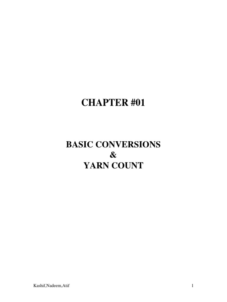 Spinning Calculation PDF Yarn Arithmetic Mean