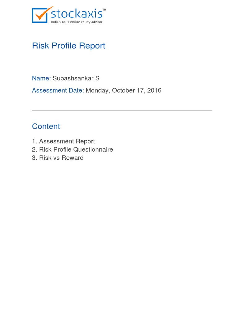 Risk Profile Report: Content | PDF | Fixed Income | Investing