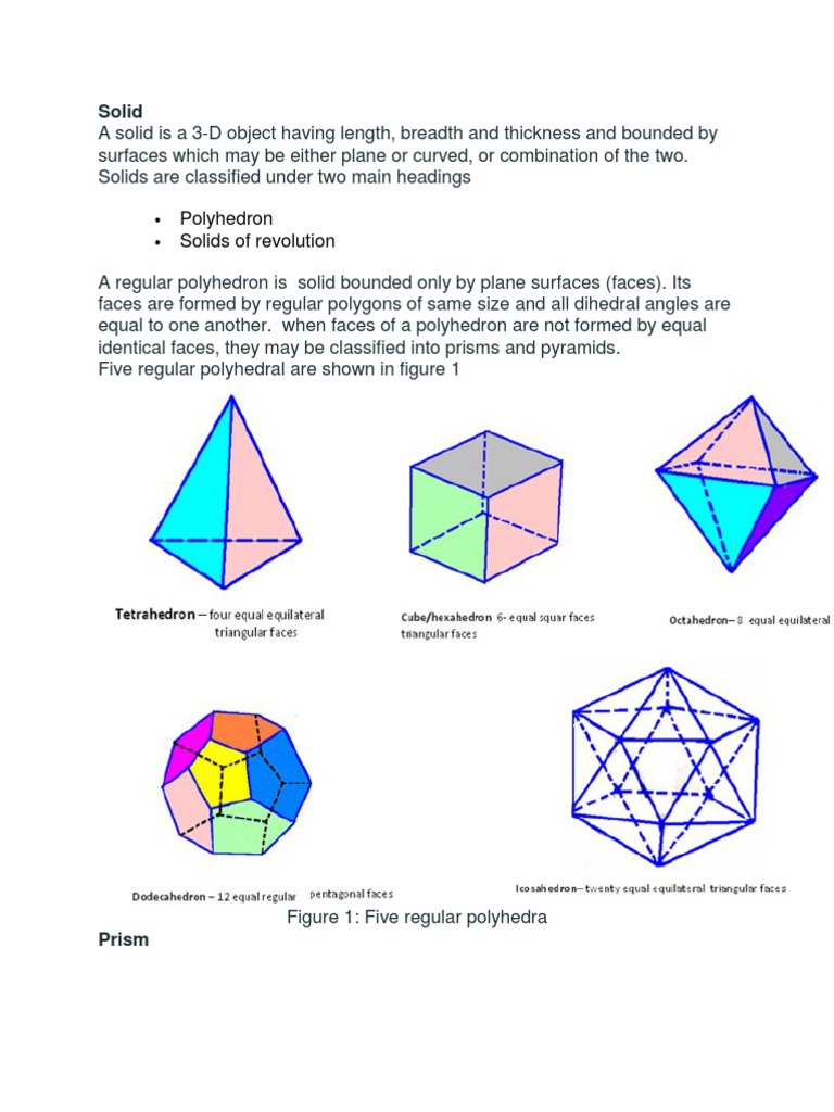 Projections of Solids in Engineering Drawing | PDF | Classical Geometry ...