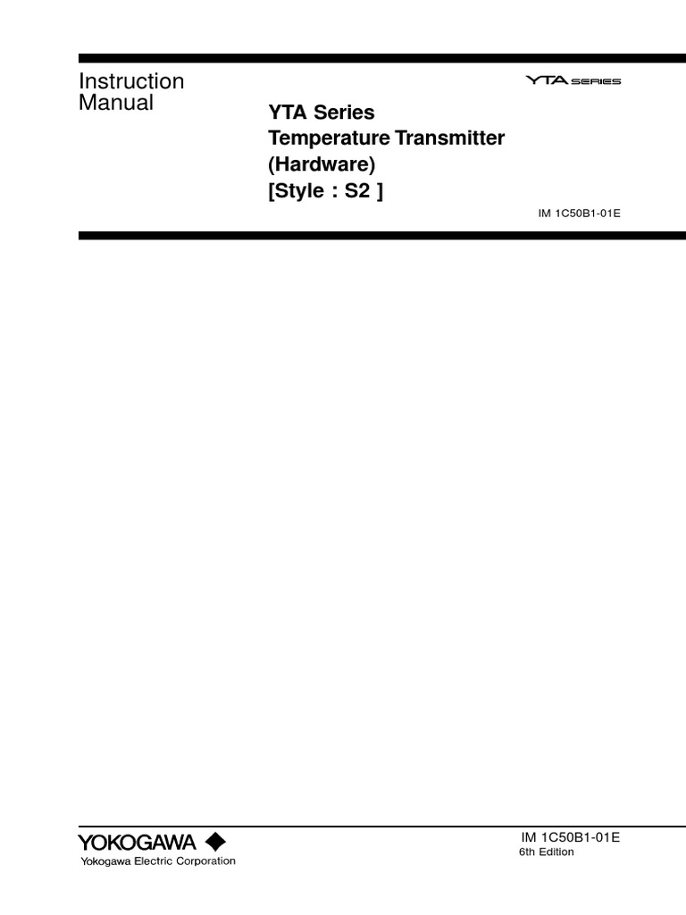 Yokogawa Temperature Transmitter PDF Electrical Wiring Insulator