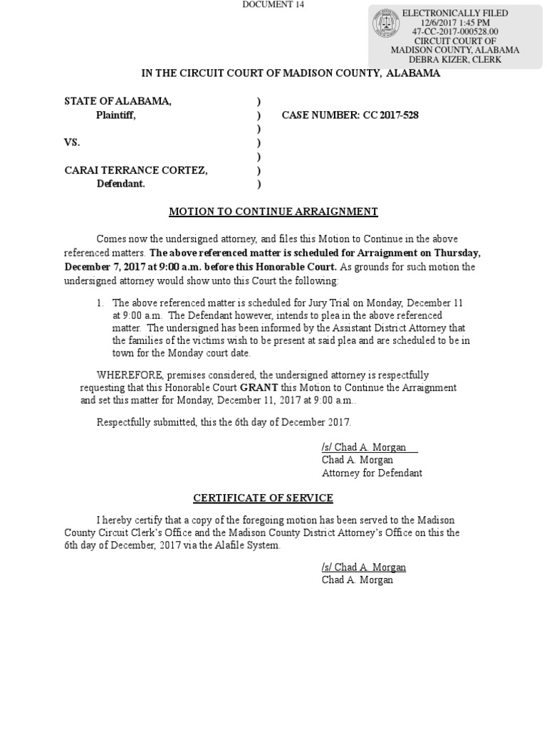 Carai Cortez To Plead Guilty in Reckless Murder Cases' PDF