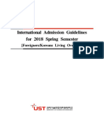 International Admission Guidelines For 2018 Spring Semester