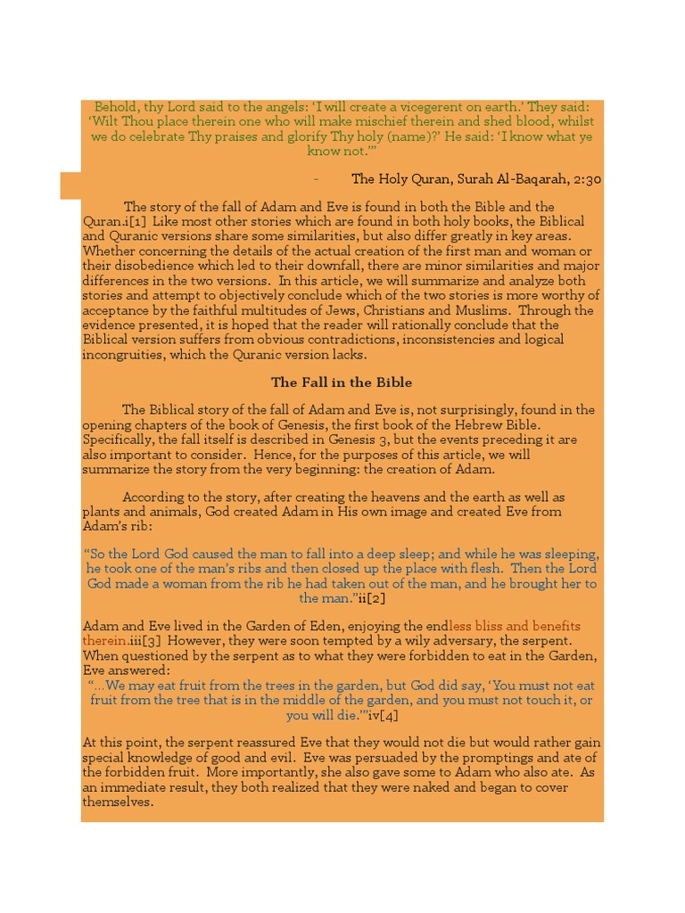 The Holy Quran, Surah AlBaqarah, 230 The Fall in The Bible PDF