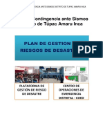 Plan de Contingencia Ante Sismos Distrito Tupac Amaru Inca PDF
