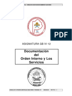 GB IV - 12 DOCUMENTACION Del Orden Intero y Los Servicios