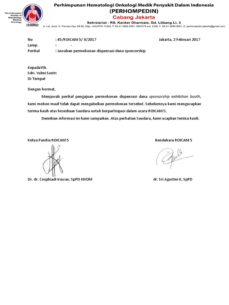 Contoh Surat Balasan Permohonan Personil  Delinewstv