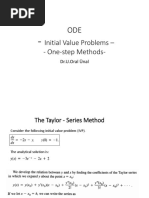 Initial Value Problems - One-Step Methods-: Dr.U.Oral Ünal