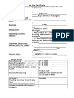 Sample No Due Certificate Format