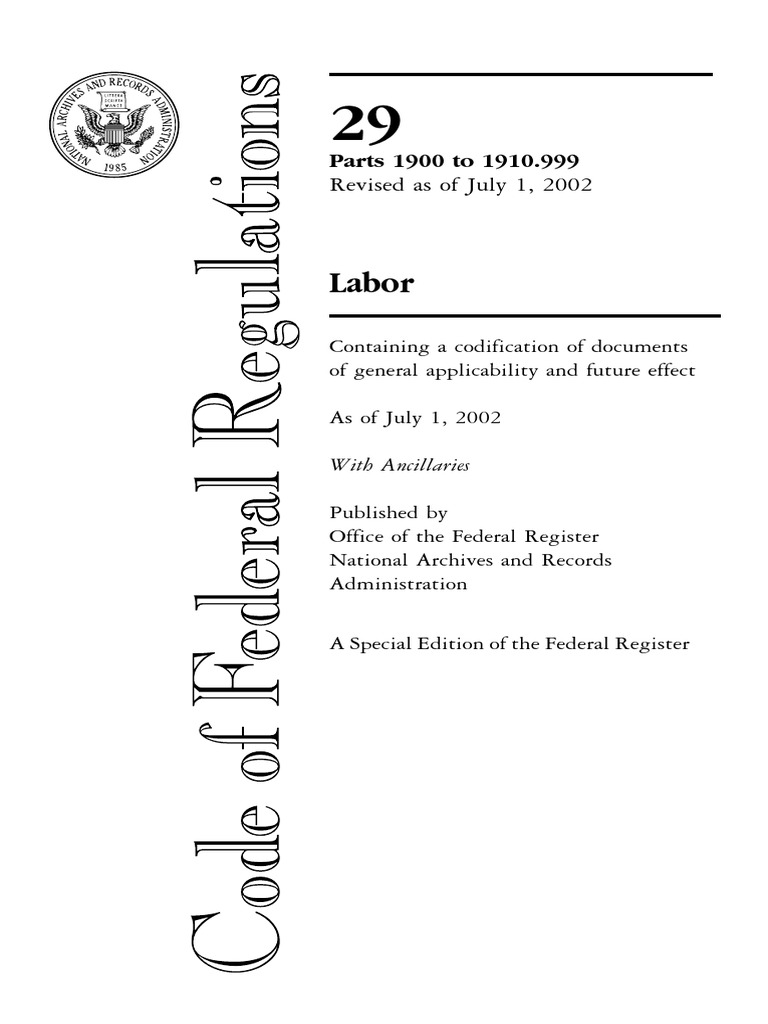 OSHA 1910 GENERAL INDUSTRY.pdf Federal Register Code Of Federal