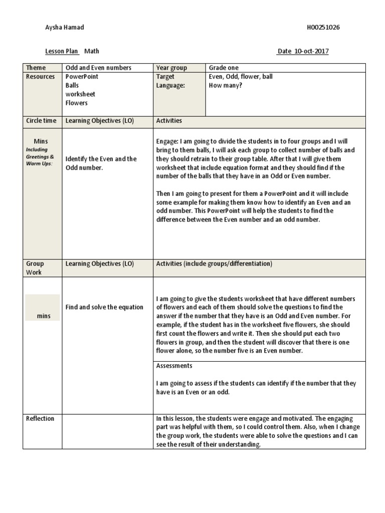 Lesson Plan 4 | PDF | Lesson Plan | Psychological Concepts