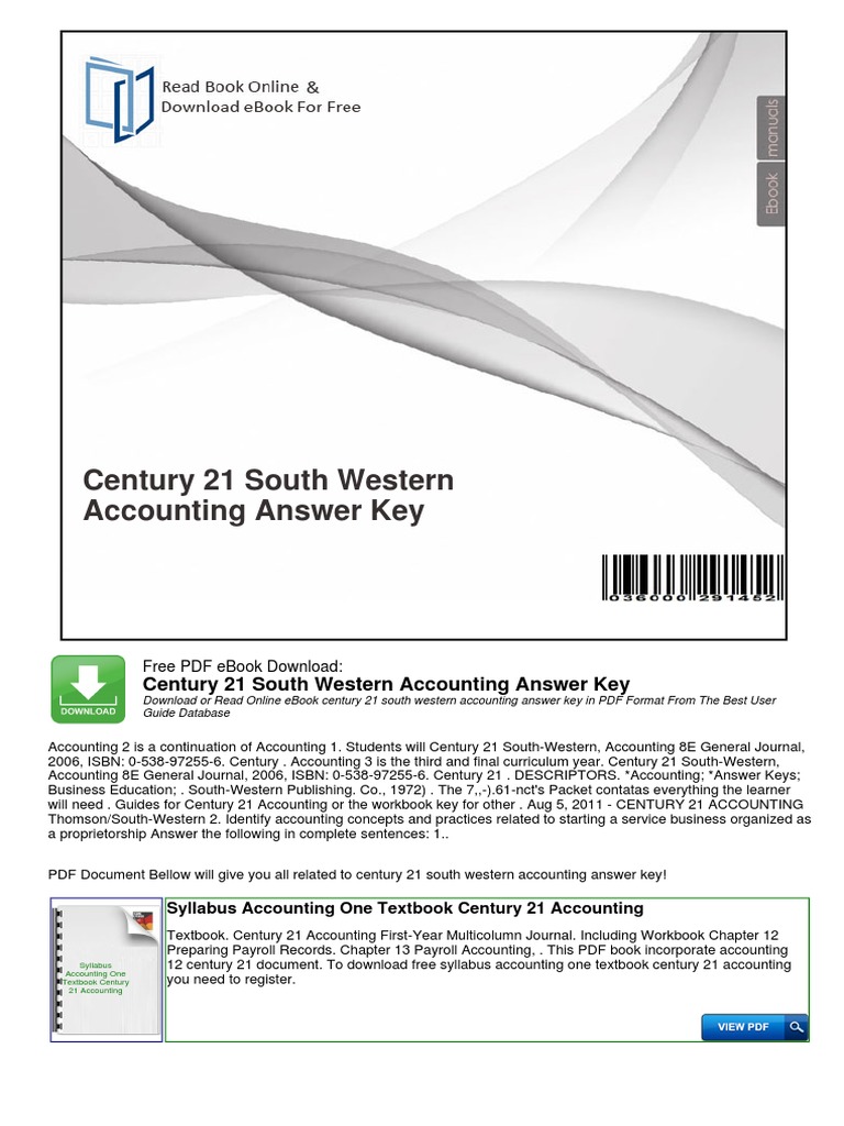 Century 21 Accounting Answer Key designwindloads