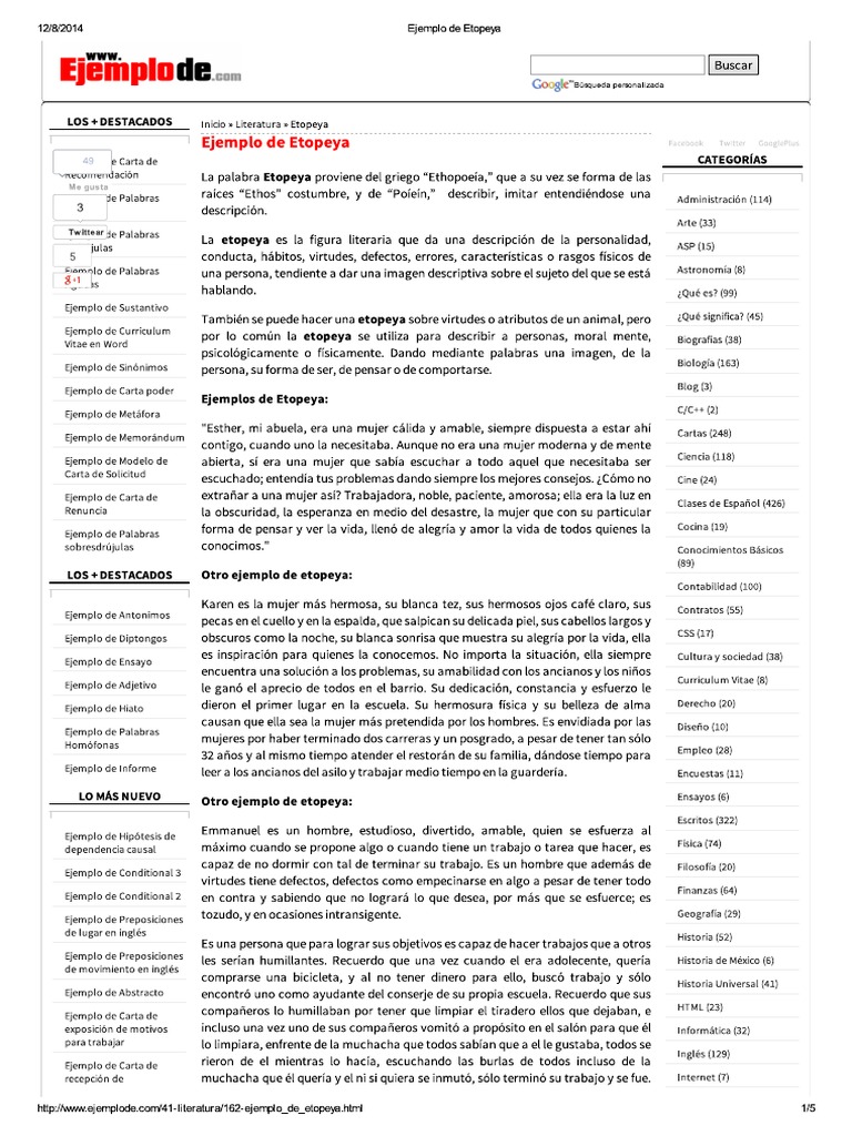 Ejemplo de Etopeya PDF