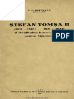 Ştefan Tomşa II (1611-1616 1621-1623) Şi Rivalitatea Turco-Polonă Pentru Moldova PDF