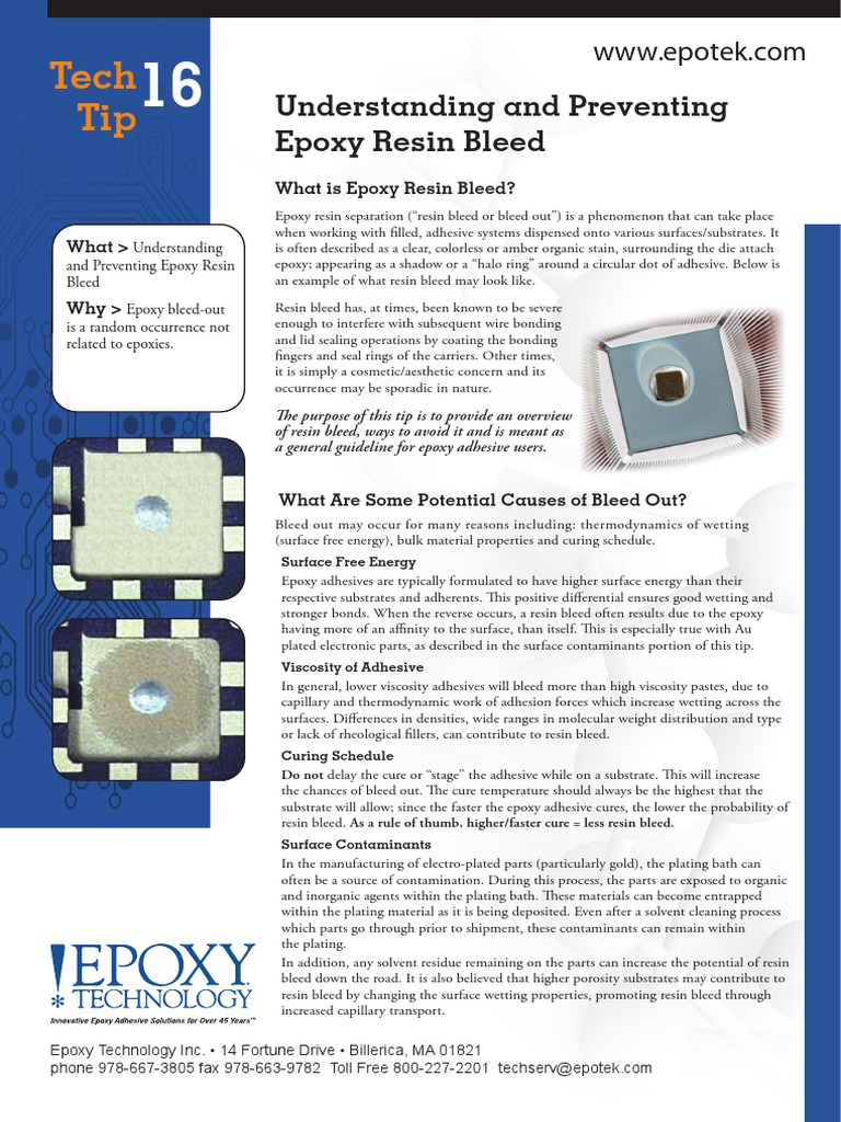 Understanding and Preventing Epoxy Resin Bleed PDF Epoxy Adhesive