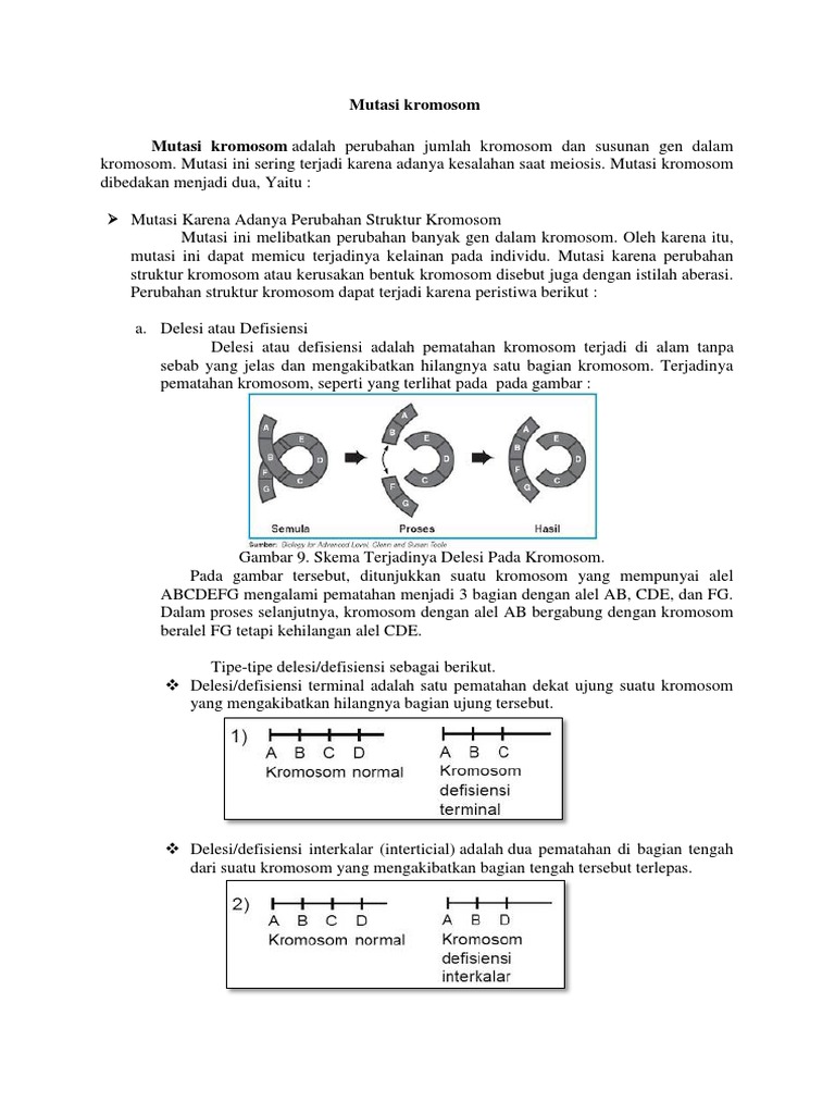 Mutasi Kromosom dan Delesi Kromosom | PDF