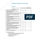 Equipment and Tools Checklist English