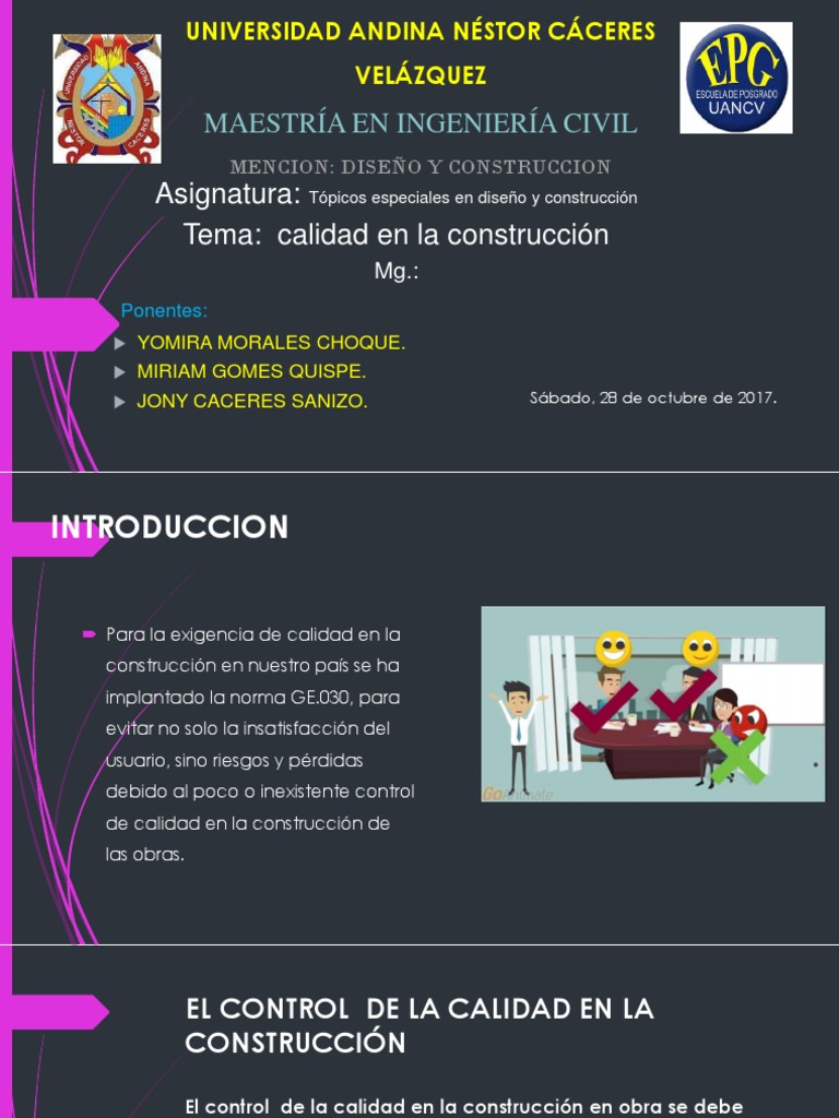 Control de Calidad en Construcción | PDF | Revestimiento | Calidad ...