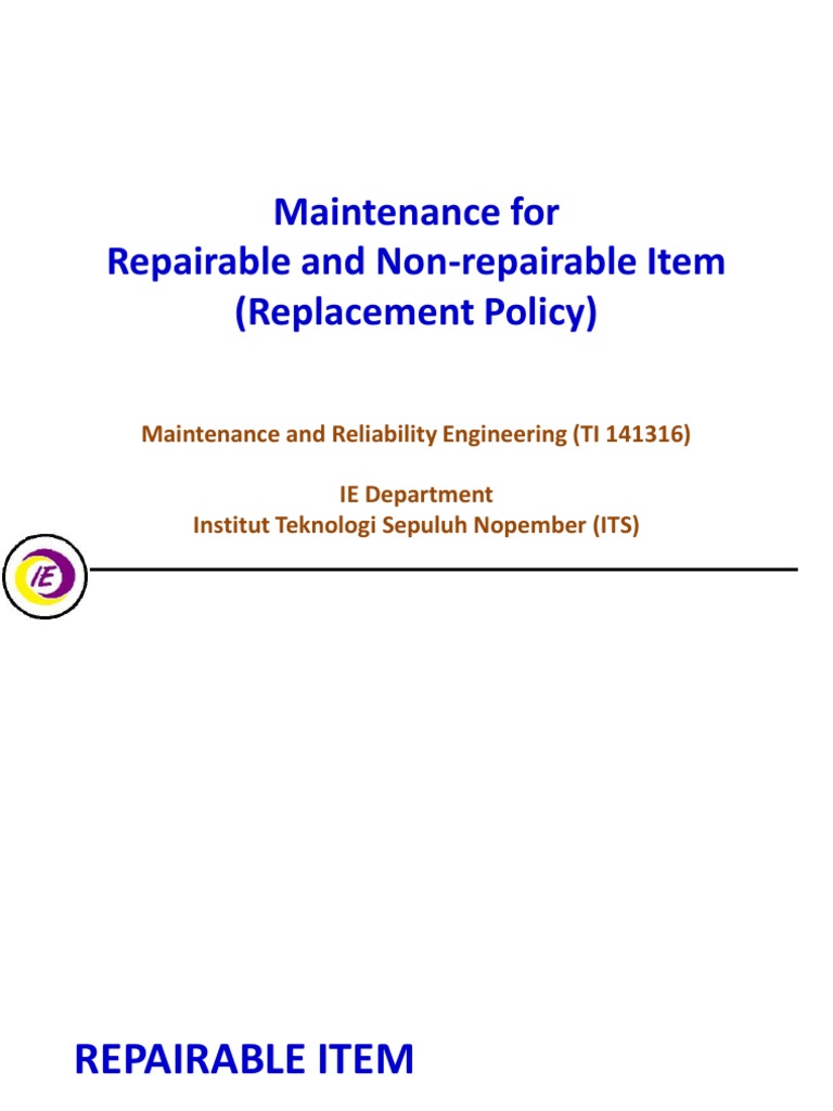 Repair and Replacement Policies Overview | PDF | Errors And Residuals ...