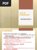 Law of Partnership: Lecture Note 2