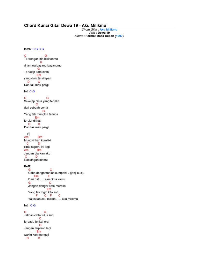 Chord Kunci Gitar Dewa 19 Pdf