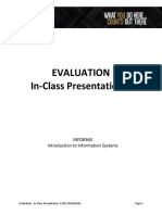 Evaluation In-Class Presentation 3: INFO8360 Introduction To Information Systems