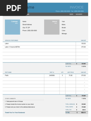 Auto Repair Invoice (1)