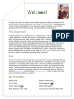 Parent Welcome Letter