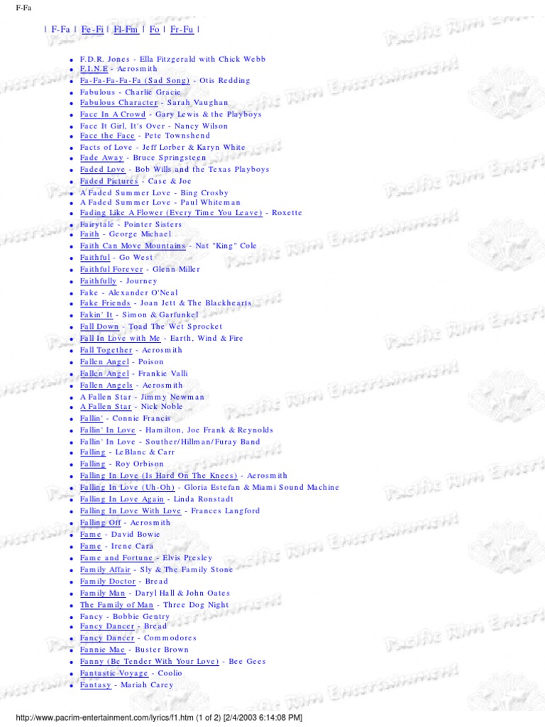 Lyrics F Musicians American Musicians lyrics f musicians american musicians