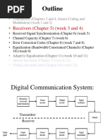 Outline: - Receivers (Chapter 5) (Week 3 and 4)