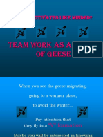 What Motivates Like Minded?: Team Work As A FLIGHT of Geese