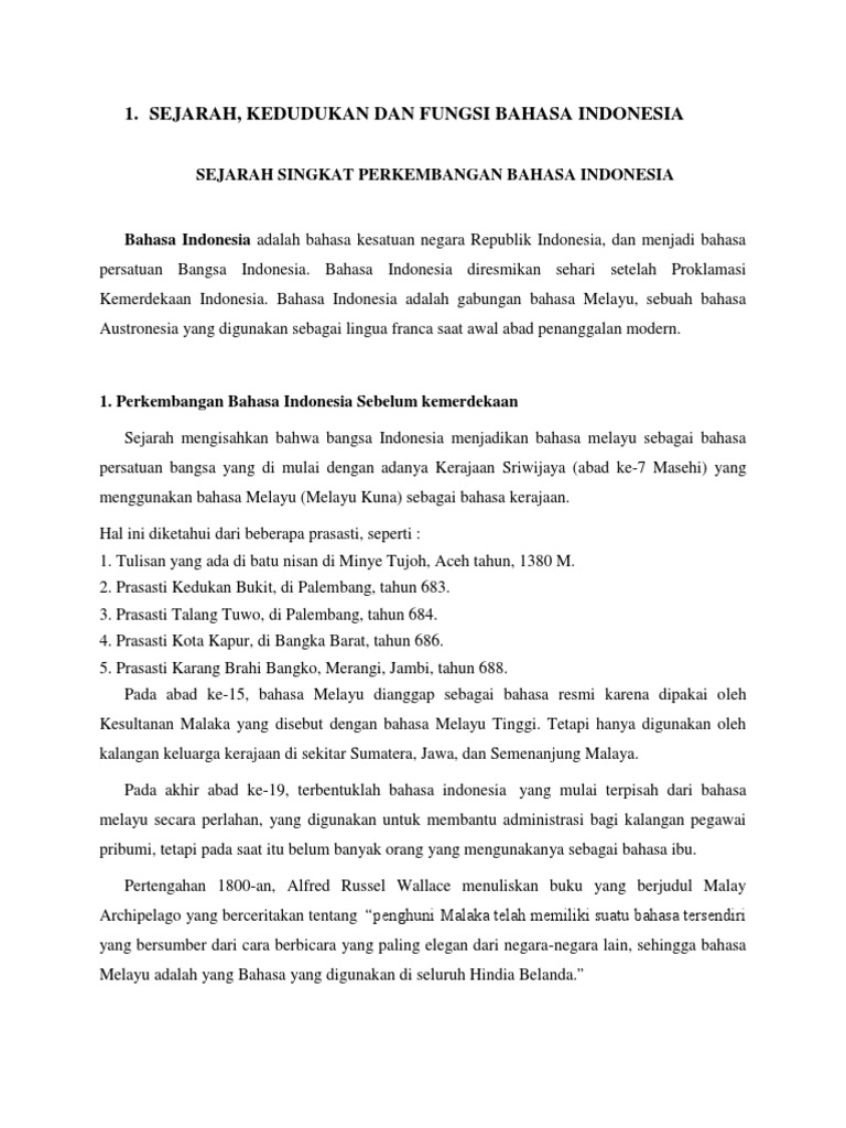 Sejarah Dan Perkembangan Bahasa Indonesia Secara Singkat - Seputar Sejarah