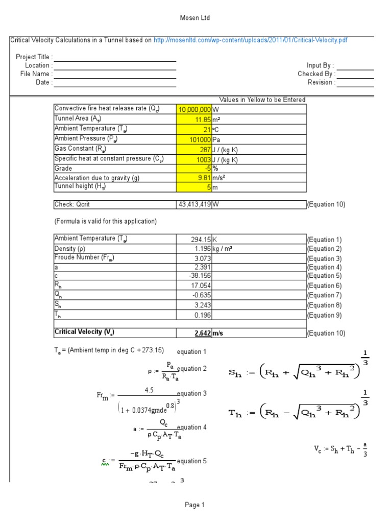 Critical Velocity Calculation Guide | PDF | Gases | Continuum Mechanics