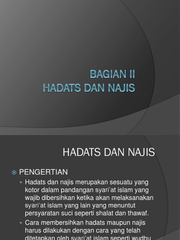 Bagian 2 Hadats Dan Najis 1